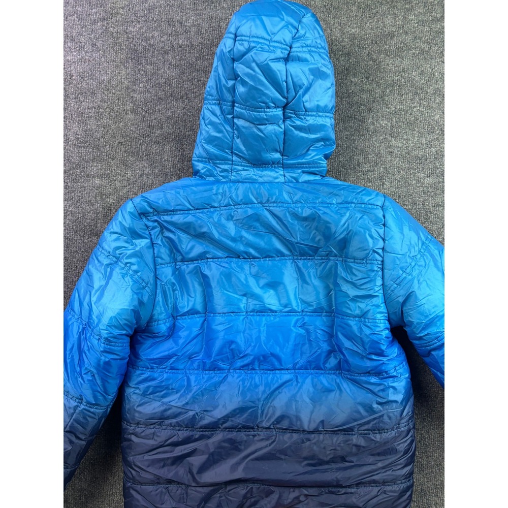 Eddie Bauer Reversible Jacket Kids L 14/16 Blue Sherpa Lined Puffer Hooded NWT - Picture 4 of 4